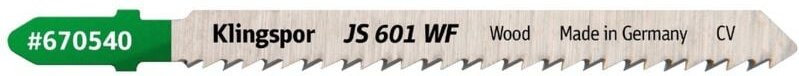 Klingspor - js 601 wf Stichsägeblätter, 100 x 8 x 1,45 mm Nutzlänge 75Crom-Vanadium, kreuzgeschliffen, konisch , 10 Zähn...