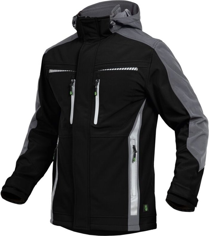 Thumbnail - Leibwächter Sommer-Softshelljacke Herren FLEXS Gr. 5XL schwarz/grau