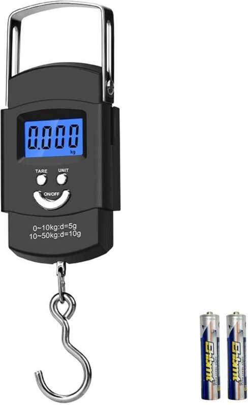 Linghhang - Elektronische Gepäckwaage mit Haken, tragbare Digitalwaage mit max. 50 kg/110 lb, mit LCD-Display und Tara-F...
