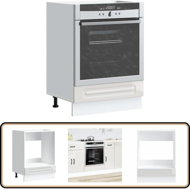 Herdumbauschrank Kalmar Hochglanz-Weiß Holzwerkstoff - Vidaxl