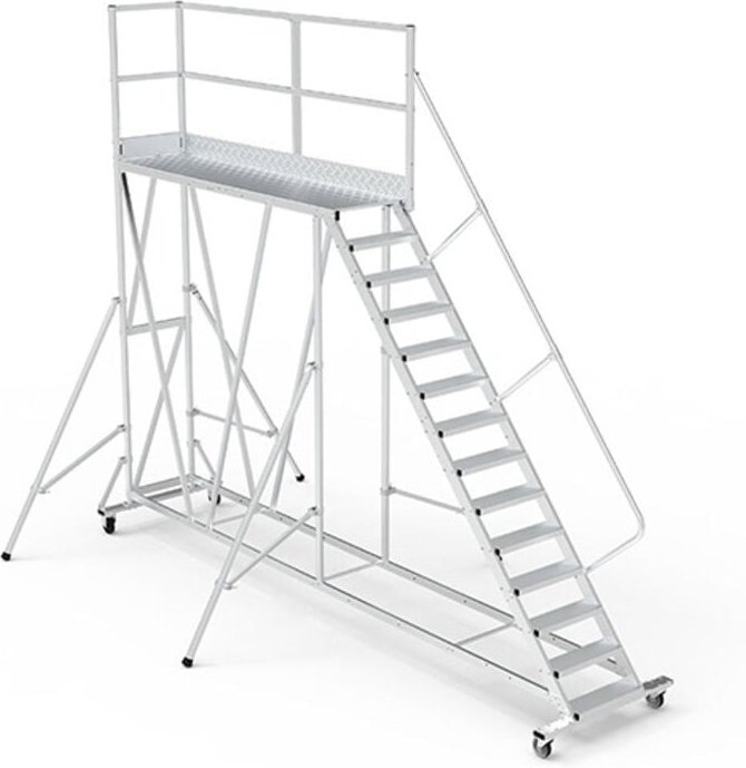 Mobile Plattform mit Geländer rechts und hinten - Maximale Arbeitshöhe 4.40m - PTF2512D