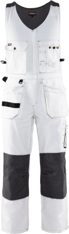 Ärmelloser Maler-Overall 2532 - Weiß/Dunkelgrau 54