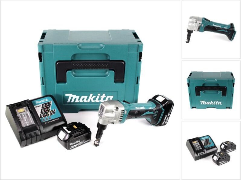 Djn 161 rmj 18V Akku Knabber Schere + 2x Akku 4,0Ah + Schnellladegerät + Makpac - Makita