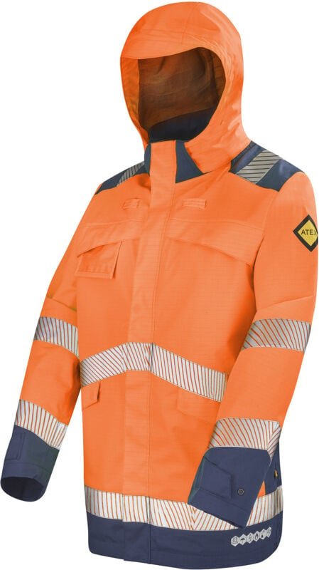 Thumbnail - Parka Ione Orange Fluo/navy S