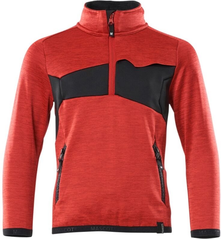Mascot MASCOT® ACCELERATE Fleecepullover für Kinder mit kurzem Reißverschluss Gr. 116 verkehrsrot/schwarz