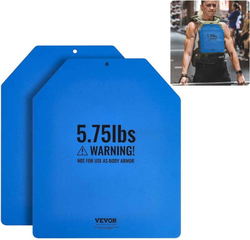VEVOR Gewichtswestenplatten 2,6 kg x 2 Stk. Premium-Gewichtsplatten aus Stahl, konturierte ergonomische Passform Zusatzg...