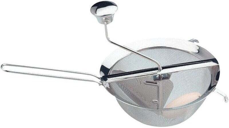 Coulismühle aus Edelstahl, 20 cm Durchmesser, Edelstahlgriff LE PRATIQUE