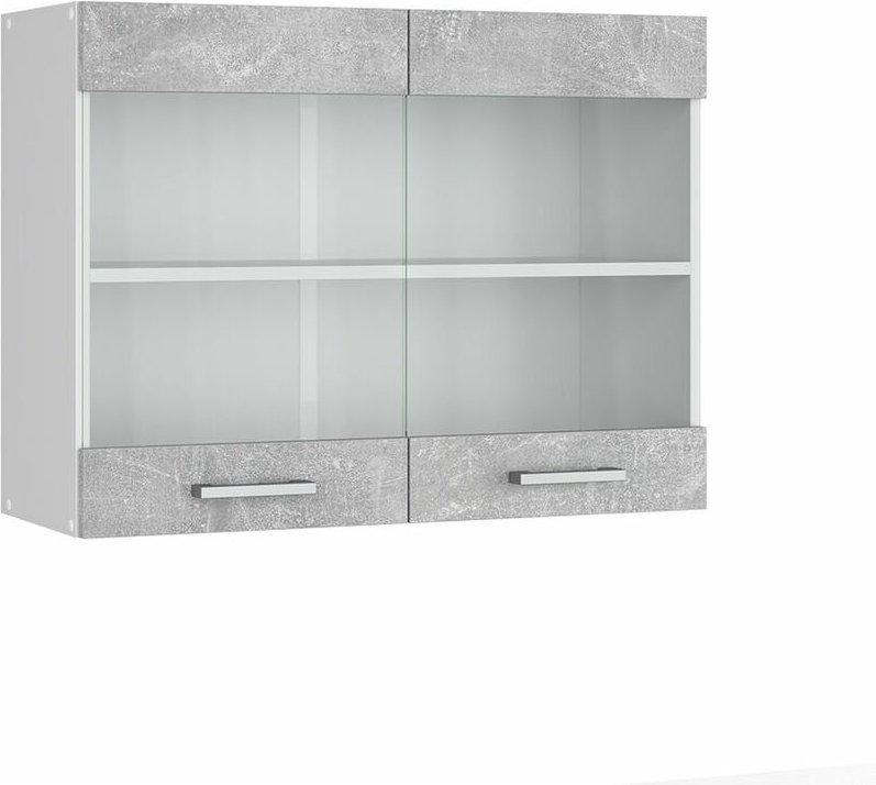 Vicco - Küchenglasschrank R-Line, Beton, 80 cm