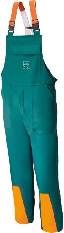 Forstschutz-Latzhose Gr. 58 grün/orange