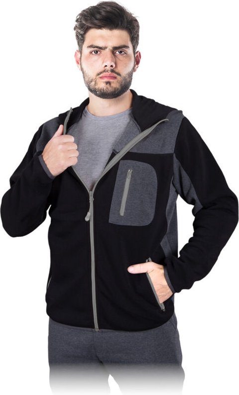 Herren Sweatjacke in Schwarz/Grau L