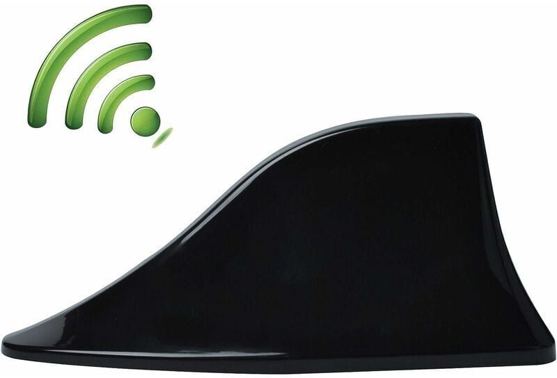 Antenne de Voiture D'aileron de Requin, Antenne Radio Voiture Universelle Antenne Amplificateur avec Base Adhésive Étanc...