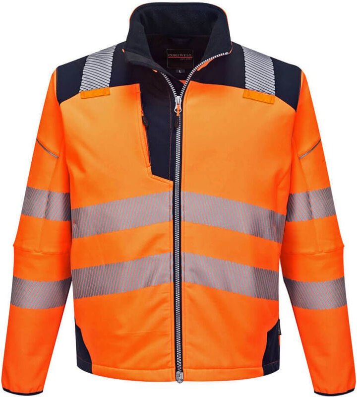 Thumbnail - Softshell-Jacke Hochsichtbarkeit PW3 Orange/Navy M