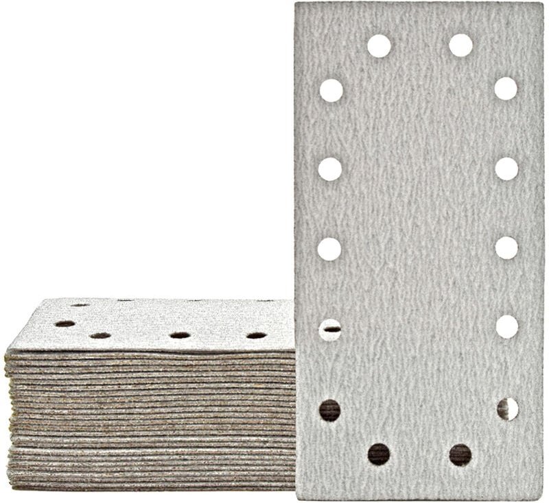 Shark Klett-Schleifblätter, 230 x 115 mm, 14-Loch, f. Schwingschleifer, Normalkorund (50 Stk.) K60 - Miotools