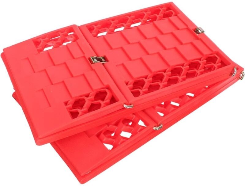 1 Paar Sand-Recovery-Trail-Board, Schneemobil-Trail-Reifen-Traktionswerkzeug, Notfall-Abschlepphilfe, rote faltbare Leit...