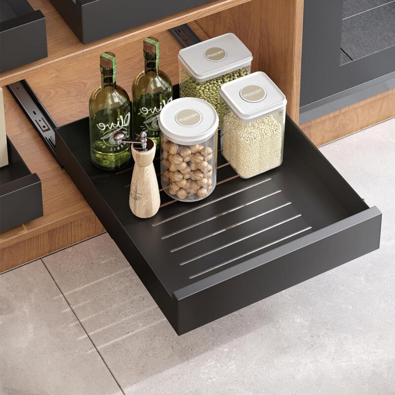 Teleskopschublade, Ausziehbare Schubladen-Aufbewahrungsregale für Küchenschränke, Ausziehbare Ausziehbare Schublade, Kei...