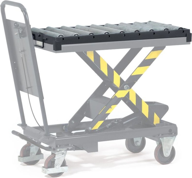 Rollenbahn mit Aufsteckrahmen, Tragkraft 500 kg, für Hubtischwagen 6833 - 6837 - Fetra