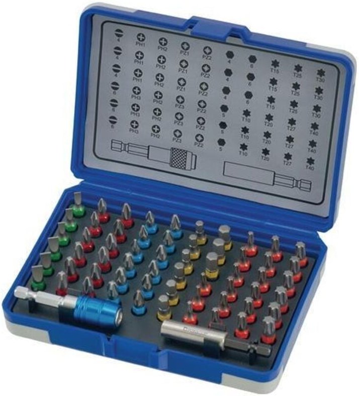 Bitsortiment 62-teilig Schlitz/PH/PZD/TX/6Kt.