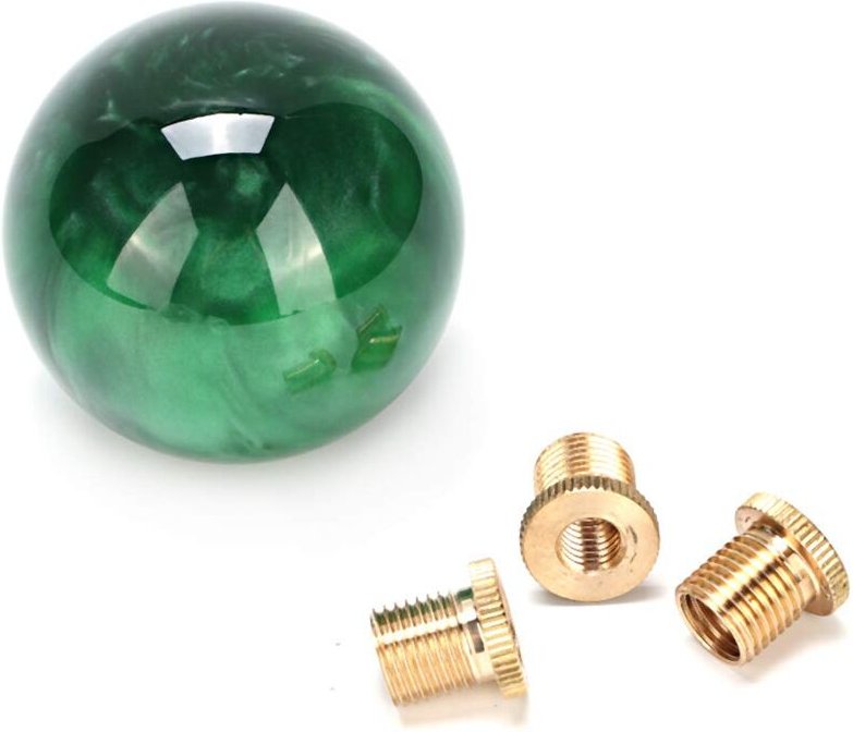 Ej.life - Schaltknauf, Marmor-Stil, Runder Kugel-Schaltknauf, Stockkopf mit Montageadaptern, Auto-Styling-Zubehör, Passe...