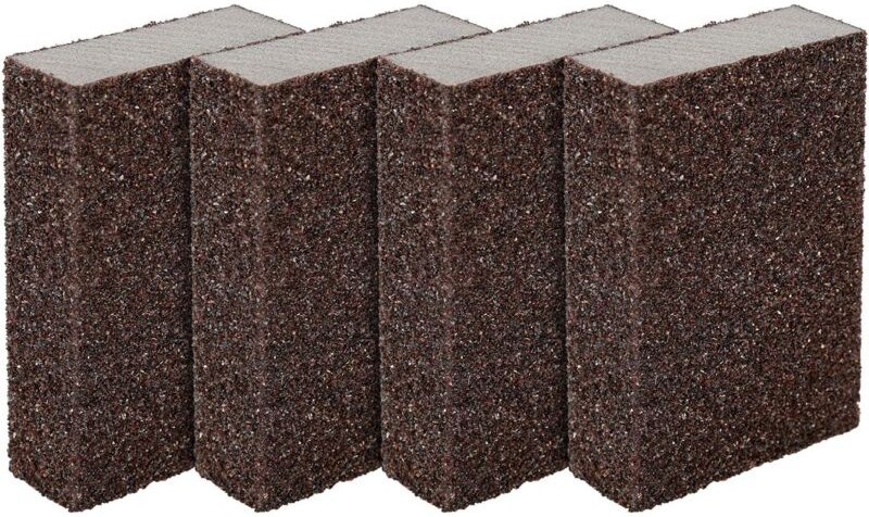 Soekavia - Set mit 4 Schleifschwämmen/-blöcken für nasse und trockene Oberflächen, grobes Schleifen (Körnung 80 bis 100)...