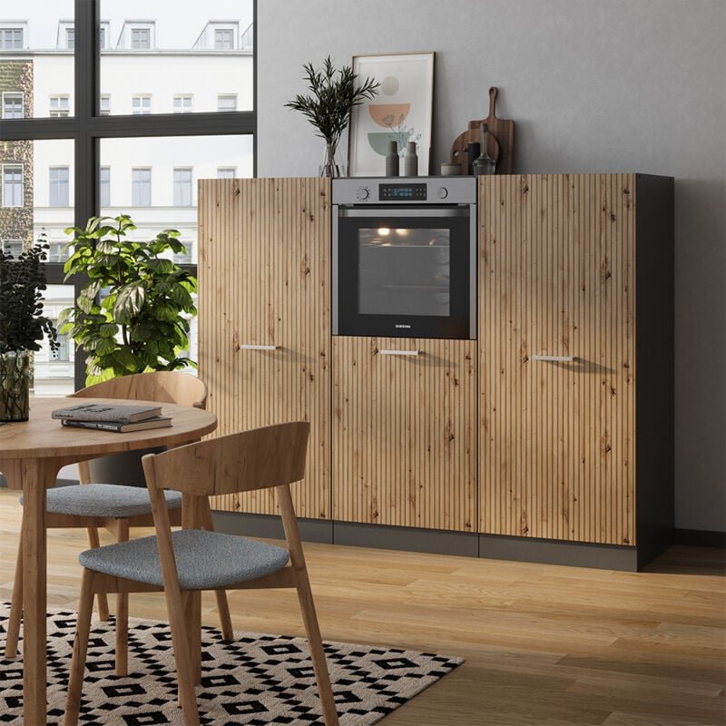 Vicco - Küchenblock R-Line, Artisan Eiche/Anthrazit, 180 cm ohne Arbeitsplatte