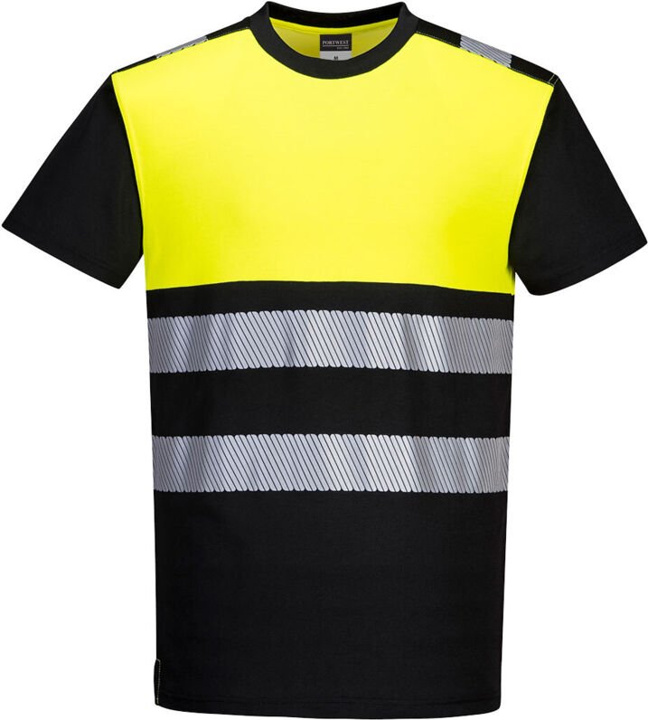 T-Shirt PW3 Hochsichtbarkeit Klasse 1 Schwarz/Gelb 4XL