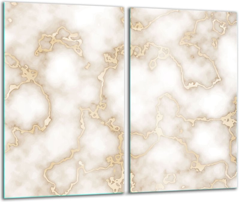 Glasscheidebrett 2x 30x52 Weißer Marmor