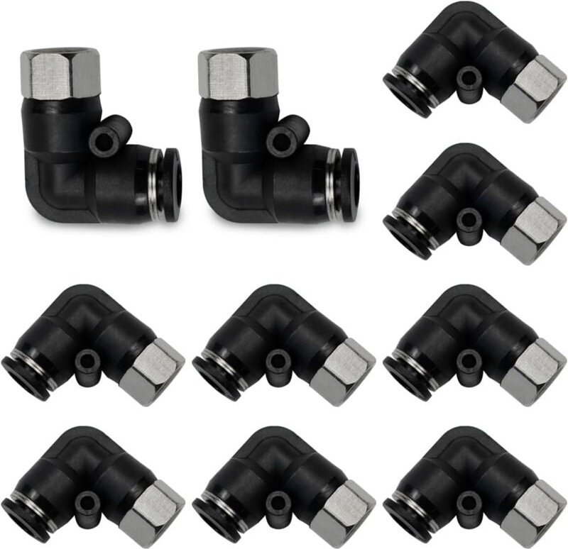 10 Stück 8 mm Schläuche 1/8 Zoll BSP-Innengewinde, Winkelstück zum Anschließen pneumatischer Fittings, PLF8-01 Schnellve...