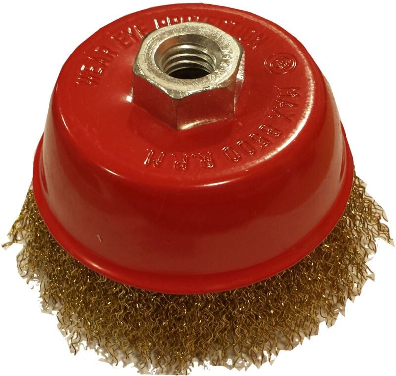 Topfbürste 90 mm M14 Brico Messing Welldraht 35452009