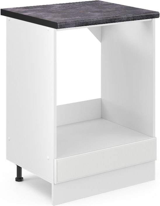 Herdumbauschrank R-Line, Weiß Landhaus, 60 cm , AP Anthrazit, Vicco