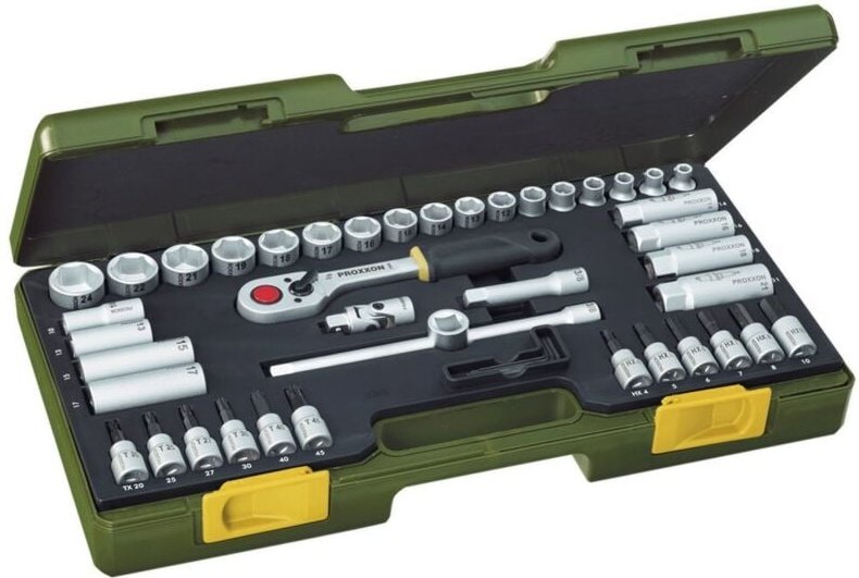 Proxxon - Kompaktsatz mit Knüppelratsche 3/8', 47-teilig
