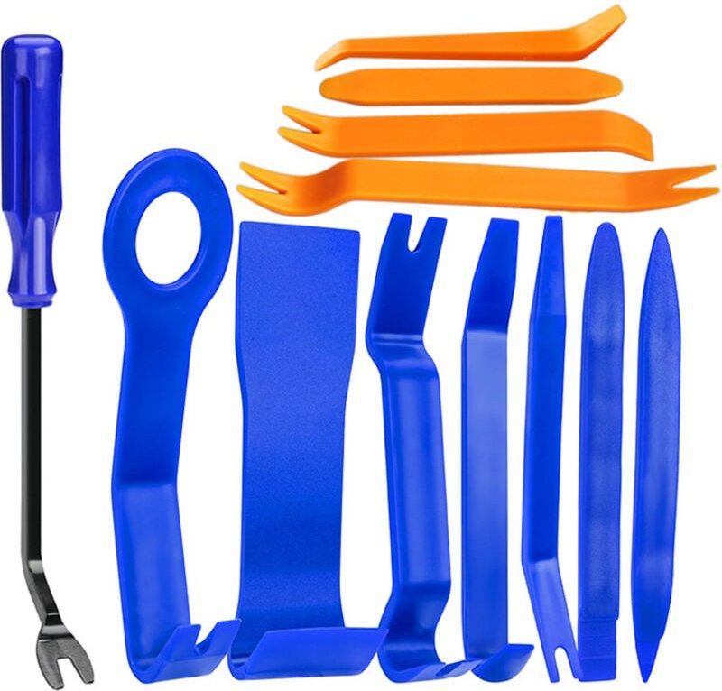12-teiliges Auto-Hebelwerkzeug-Set, Zierleistenkeil-Set zum Entfernen der Auto-Innenverkleidung – Werkzeuge, orange + bl...