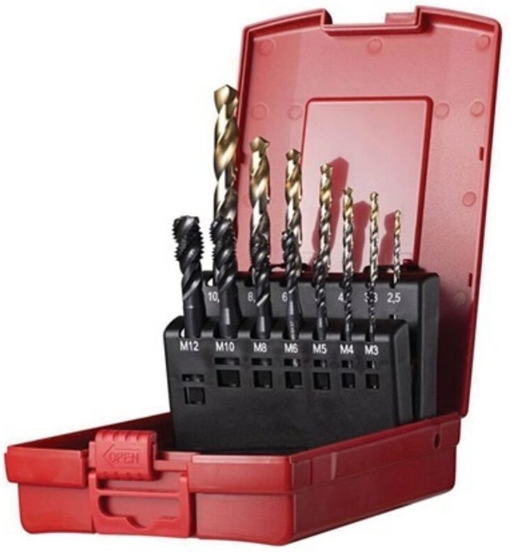 Maschinengewindebohrerset Nr.204 CN L113 M3-M12 14tlg.HSS-E PM Ku.-Kass.DORMER