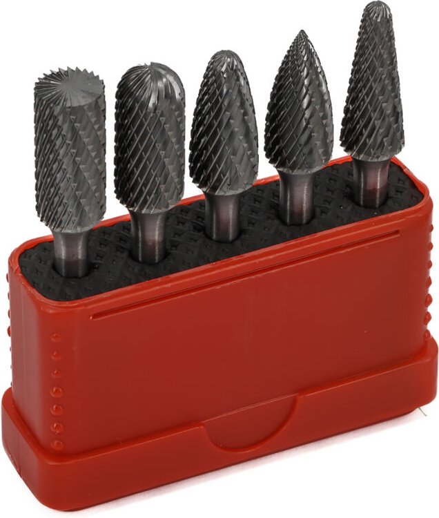 RBS.0512 Potlood frets-Satz – Doppelschnitt - Durchmesser Kopf: 12 mm, Schaft: 6 mm - 5 teiliges Set - Euroboor