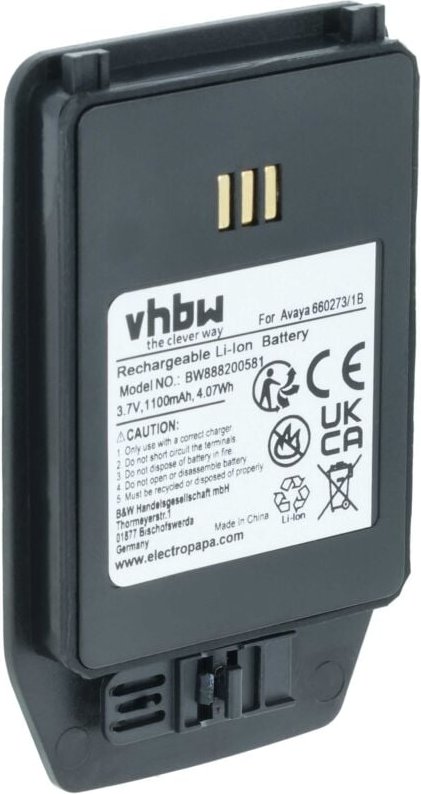 Vhbw - Akku kompatibel mit Aastra DT413, DT433, DT423, DT433 ex Handy Smartphone Telefon (1100 mAh, 3,7 v, Li-Ion)