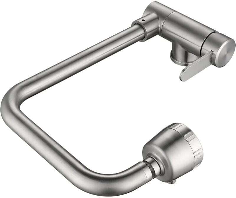 Rubinetto da cucina estraibile sjqka, rubinetto da cucina sottotop con 2 spruzzatori, rubinetto per lavello girevole a 3...