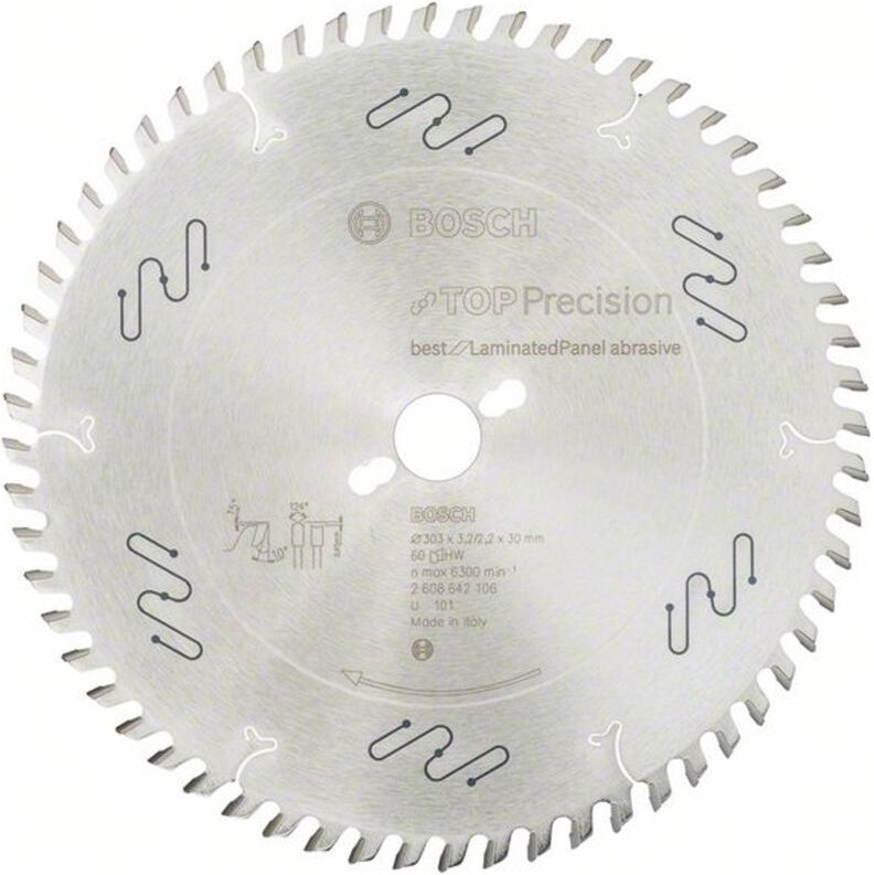 Kreissägeblatt Top Precision Best for Laminated Panel Abrasive 303x30x3,2 mm, 60 - Bosch
