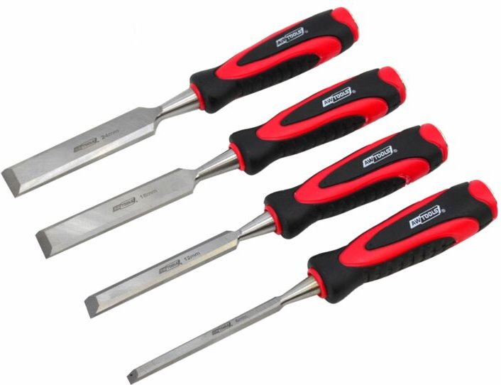 Awtools zestaw dłut z plastikowymi uchwytami 4 sztuki 6/12/18/24 mm