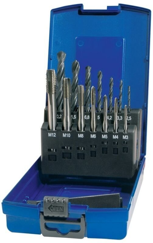 Promat - Maschinengewindebohrersatz din 371/376 b va M3-M12 14 teilig HSS-Co Kunststoffkassette