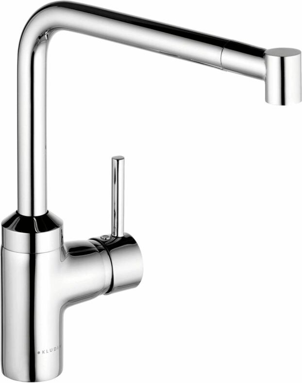 Kludi - l-ine Küchenarmatur 428210577 chrom, schwenkbarer ausziehbarer Auslauf