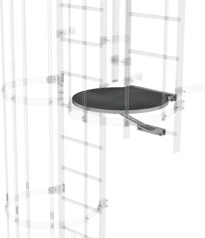 Munk - Günzburger Steigtechnik Umsteigeplattform zwischen Leiterzügen ø 700 mm Stahl verzinkt - 063961