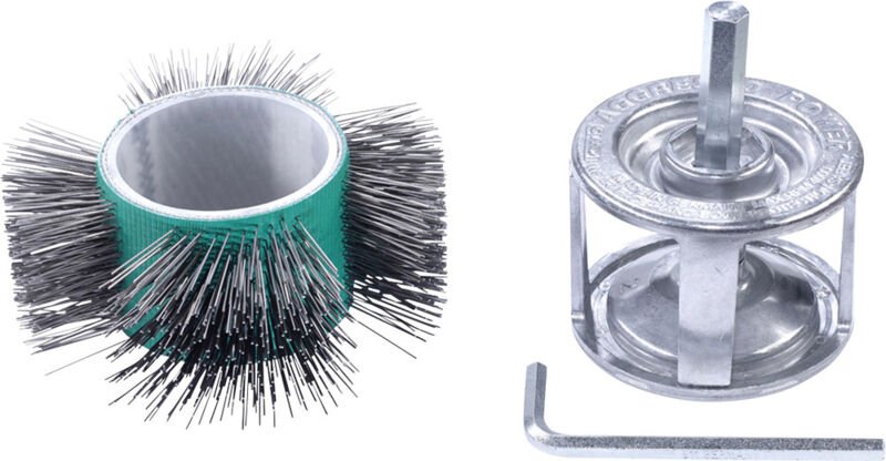 Agresso Universal-Schleifbürste für Bohrmaschine, gekröpfte Form mit 110 mm Durchmesser, 1 stück, Rundbürste ideal für R...