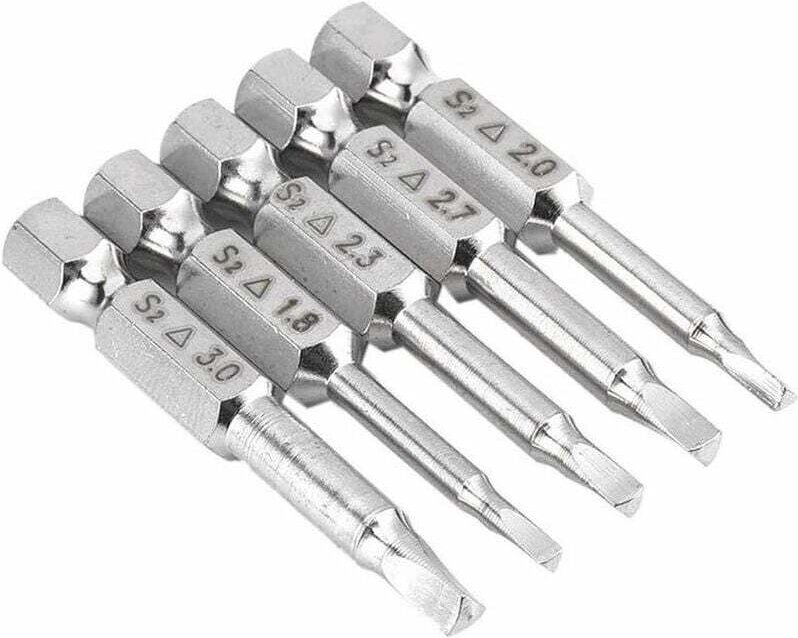 Thumbnail - ZVD-5-teiliges magnetisches Schraubendreher-Bit-Set mit Dreieckskopf, S2-Stahl, 1,8 mm, 2 mm, 2,3 mm, 2,7 mm, 3 mm, 6,35...