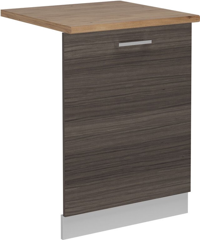 Vicco - Geschirrspülblende R-Line, Edelgrau, 60 cm , ap Eiche