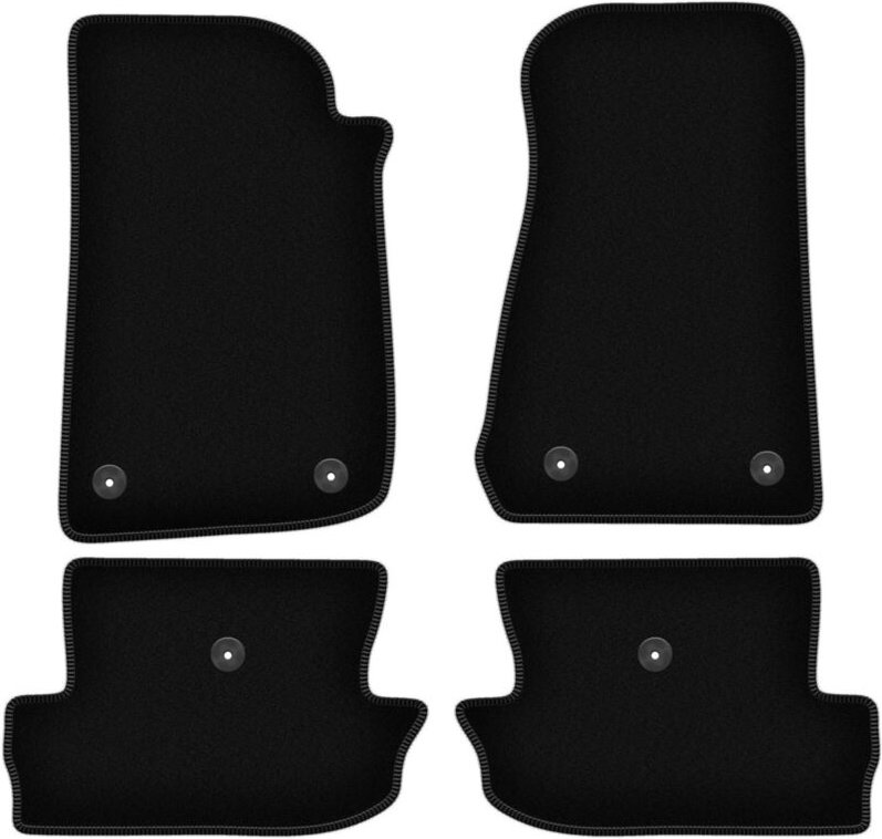 BASIC schwarze Veloursmatten für: Jeep Wrangler IV Offroad (2017-)