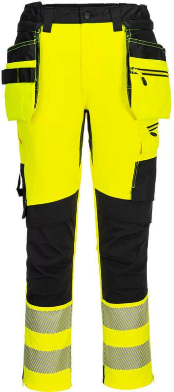 DX4 Hochsichtbare Arbeitshose mit abnehmbaren, aufgesetzten Taschen Gelb/Schwarz M - FR(42) - UK(33)