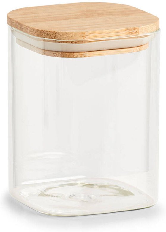 Quadratisches Glasgefäß mit luftdichtem Deckel, 900 ml