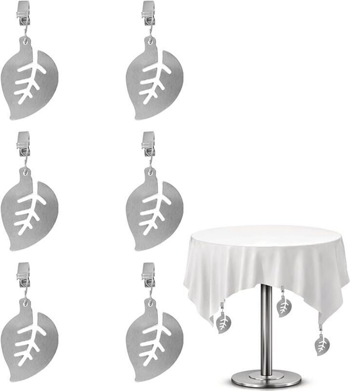 Odipie - 6 Stück Tischdeckenbeschwerer, Edelstahl-Tischdeckenklammern, Tischdeckenbeschwerer-Sets, dekorative Tischdecke...