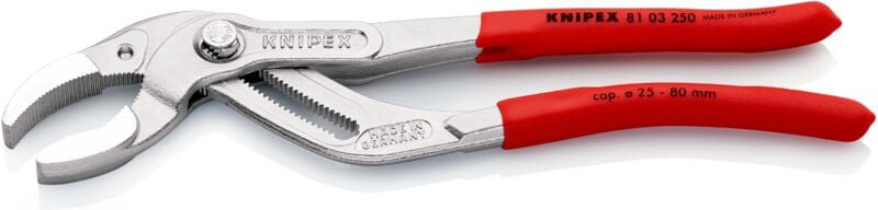 KNIPEX 81 03 250 SB Siphon- und Connectorenzange "SpeedGrip" mit rutschhemmendem Kunststoff überzogen verchromt 250 mm