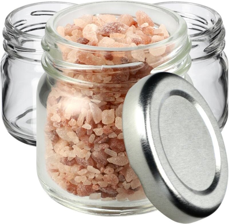 Kadax - 10er-Set Weck-Mini-Gläser, 40 ml, rund, mit Schraubdeckel, zum Probieren, Marmelade, Honig, si