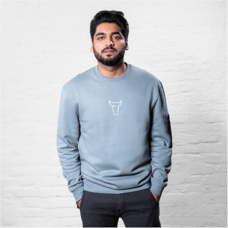 Heavy Crew Sweater utility organic cotton m sedona sage - Stier